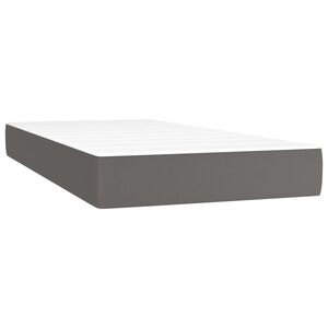 vidaXL springmadras med pocketfjedre medium 80x200x20 cm kunstl&aelig;der gr&aring;