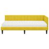 vidaXL Hjørnesengramme med Madras med madras 2 pcs Gul Fløjl