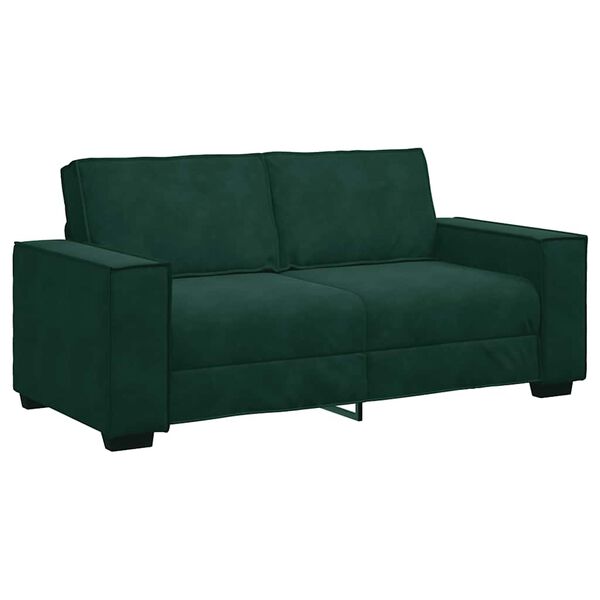 vidaXL 2-personers sofa 180x78x84 cm fl&oslash;jl m&oslash;rkegr&oslash;n