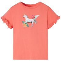 T-shirt til børn str. 92 koralfarvet
