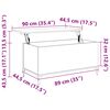 vidaXL sofabord 90x44,5x45 cm konstrueret træ røget egetræsfarve
