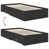 vidaXL Sengestel med skuffe Sort og S&oslash;lv 100 x 200 cm Konstrueret tr&aelig;