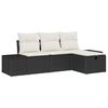 vidaXL Havesofa S&aelig;t med pude 4 pcs Sort Poly rattan
