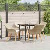 vidaXL Have Spisebordss&aelig;t med pude 5 pcs Beige polyrattan