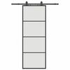 vidaXL skyded&oslash;r med hardwares&aelig;t 76x205 cm ESG glas sort