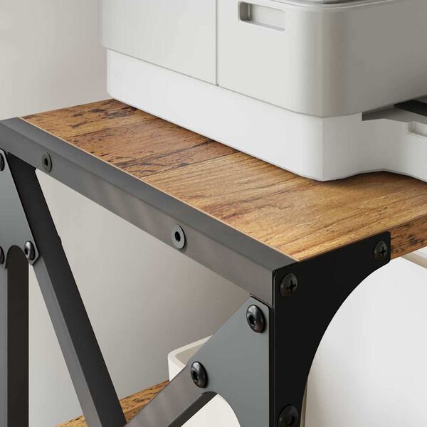 vidaXL Printerstand Gammelt træ 44 x 26 x 31.5 cm Konstrueret træ