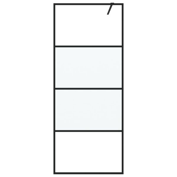 vidaXL brusevæg 80x195 cm halvmatteret sikkerhedsglas sort