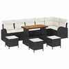vidaXL Havesofa S&aelig;t 10 stk. Sort polyrattan