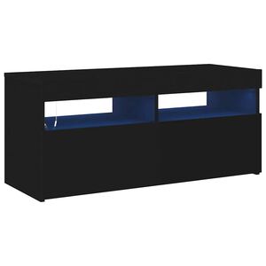 vidaXL tv-bord med LED-lys 90x35x40 cm sort