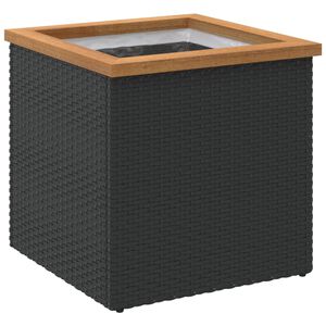 vidaXL plantekasse 40x40x40 cm polyrattan sort
