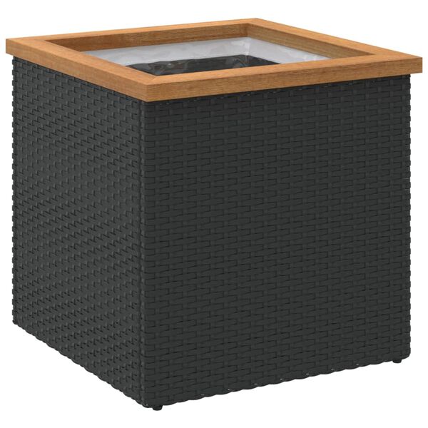 vidaXL plantekasse 40x40x40 cm polyrattan sort