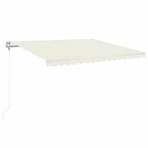 vidaXL markise 400x350 cm automatisk betjening cremefarvet