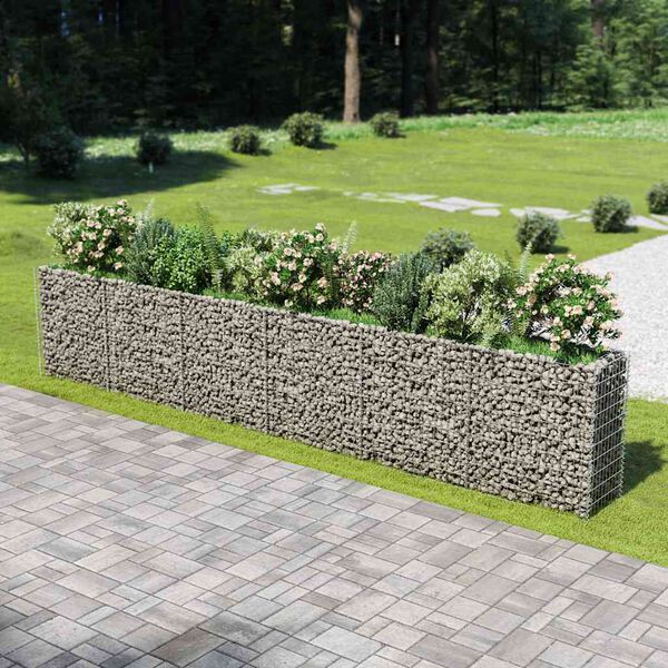 vidaXL gabion-h&oslash;jbed 540x50x100 cm galvaniseret st&aring;l