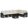 vidaXL Havesofa S&aelig;t 8 stk. Sort og Cremehvid polyrattan