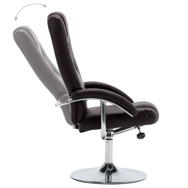 vidaXL l&aelig;nestol med fodskammel kunstl&aelig;der brun