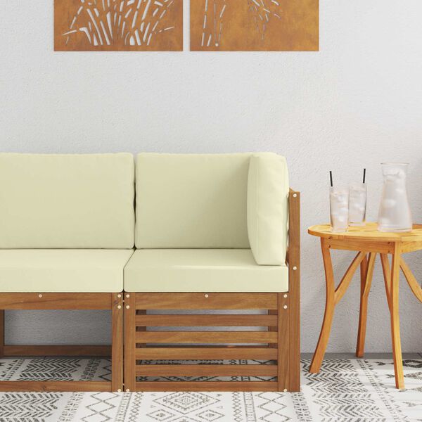 vidaXL Udend&oslash;rs Hj&oslash;rnesofa Massivt Akacietr&aelig; Naturfarvet