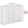 vidaXL buede gabionkurve 30 stk. 200x50x140/160 cm galvaniseret jern