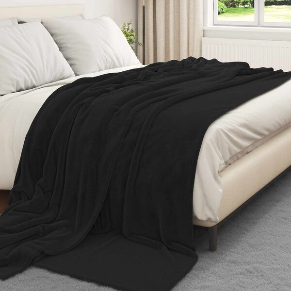 vidaXL Kastet&aelig;pper 6 pcs Sort 240 x 270 cm Fleece
