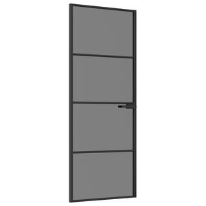 vidaXL Indvendig D&oslash;r 76 x 201,5 cm H&aelig;rdet Glas og Aluminium