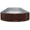 vidaXL plantekasse 600x140x36 cm galvaniseret st&aring;l brun