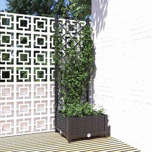 vidaXL haveplantekasse med espalier sort 40x40x121,5 cm PP