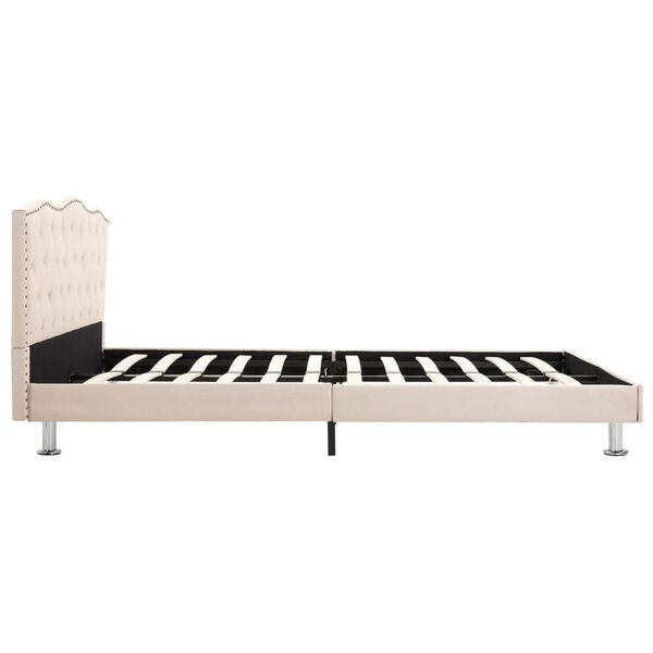 vidaXL seng med madras 140 x 200 cm stof beige