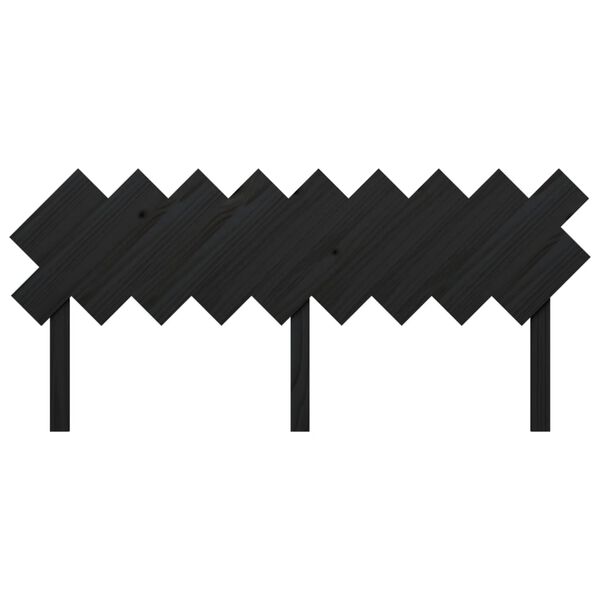 vidaXL sengegærde 178x3x80,5 cm massivt fyrretræ sort