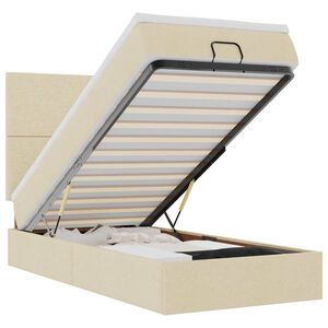 vidaXL osmannisk sengeramme med madras 80x200 cm stof cremefarvet