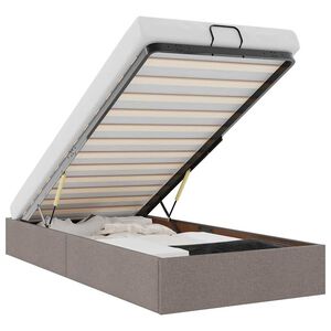 vidaXL osmannisk sengeramme uden madras 100x200 cm stof gr&aring;brun