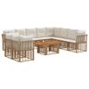 vidaXL Havesofa S&aelig;t 11 stk. Naturlig og Creme Hvid polyrattan
