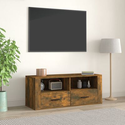 vidaXL tv-bord 100x35x40 cm konstrueret træ røget egetræsfarve