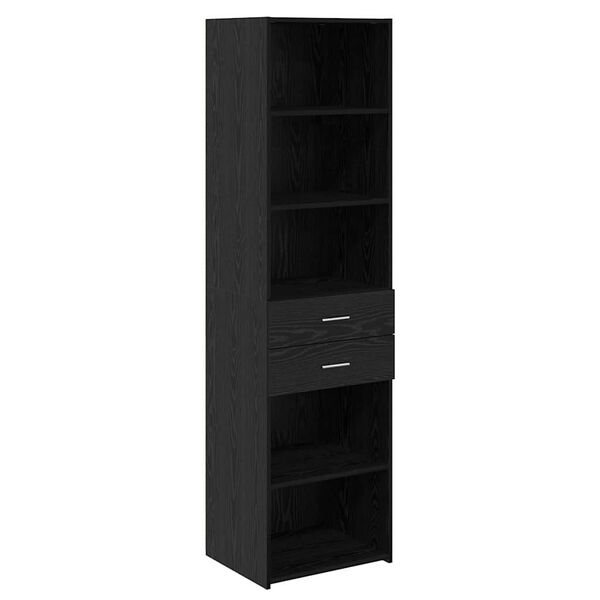 vidaXL Highboard med skuffe Sort eg 50 x 42,5 x 185 cm Konstrueret tr&aelig;