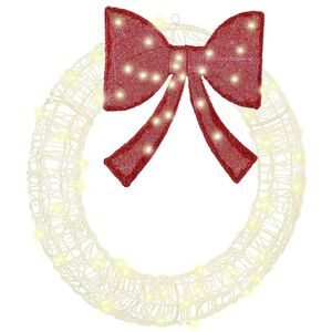 vidaXL Krans med 60 LED'er Varm hvid 75 cm Akryl