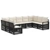 vidaXL Havesofa S&aelig;t 9 stk. Sort polyrattan