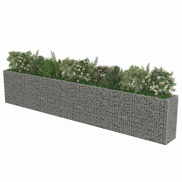 vidaXL gabion-h&oslash;jbed 540x50x100 cm galvaniseret st&aring;l