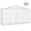 vidaXL buede gabionkurve 10 stk. 200x50x100/120 cm galvaniseret jern