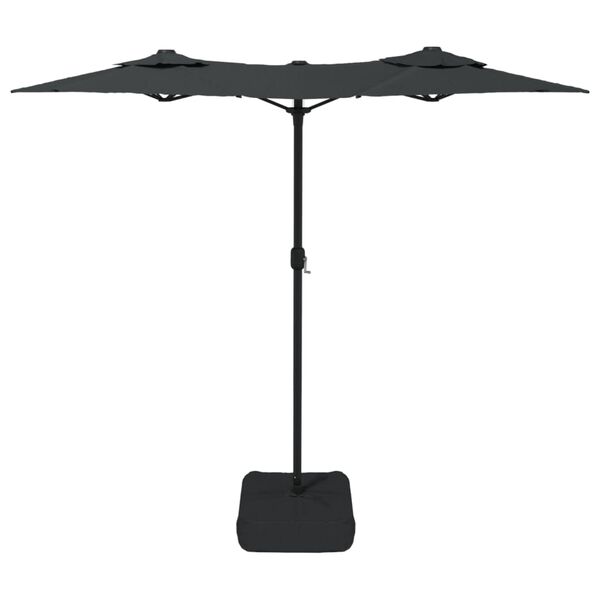 vidaXL parasol m. dobbelt parasoldug 316x145 cm antracitgr&aring;