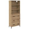 vidaXL Highboard Artisan Egetr&aelig; 69,5 x 34 x 180 cm Konstrueret tr&aelig;