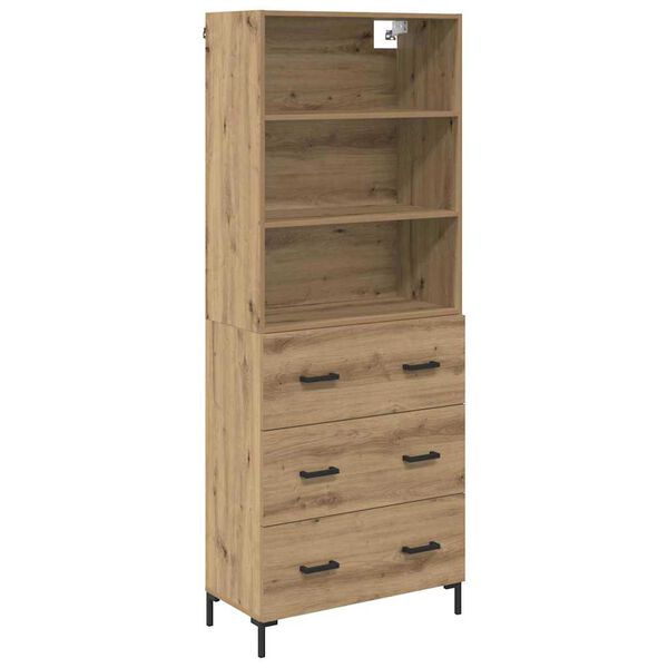vidaXL Highboard Artisan Egetr&aelig; 69,5 x 34 x 180 cm Konstrueret tr&aelig;