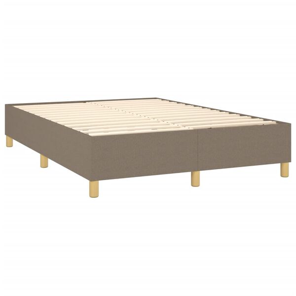 vidaXL Boxspring sengeramme 140x190 cm stof gr&aring;brun