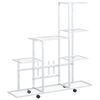 vidaXL blomsterstativ med hjul 94,5x25x92,5 cm metal hvid