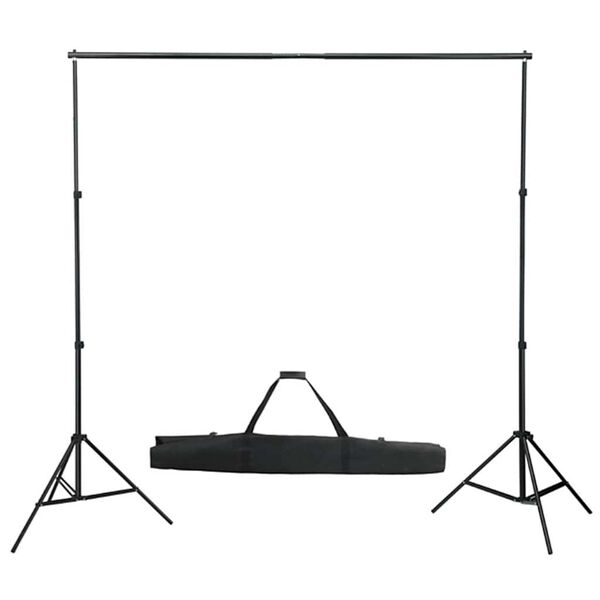 vidaXL fotostudiesæt med softbox-lamper + baggrund og reflektor