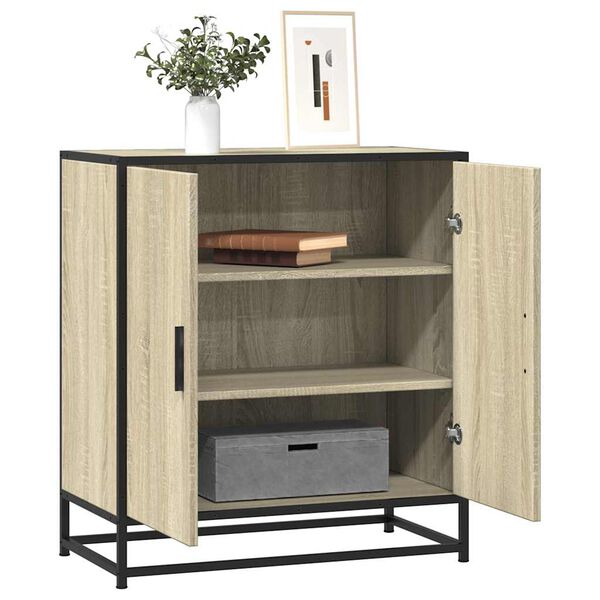 vidaXL skab 68x35x76 cm konstrueret træ og metal sonoma-eg