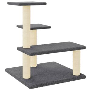 vidaXL kradsetr&aelig; med sisalkradsestolper 61 cm m&oslash;rkegr&aring;