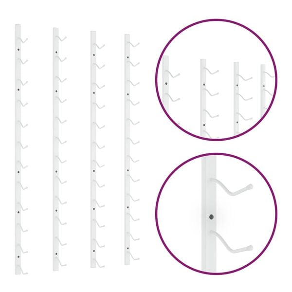 vidaXL v&aelig;gh&aelig;ngte vinreoler 2 stk. til 12 flasker jern hvid