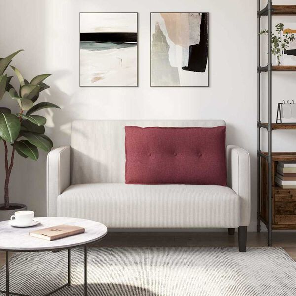 vidaXL Rygpude Vinr&oslash;d 80 x 19 x 50 cm Stof