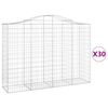 vidaXL buede gabionkurve 30 stk. 200x50x140/160 cm galvaniseret jern