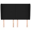 vidaXL sengegavl med kanter 147x23x118/128 cm stof sort