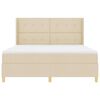 vidaXL Box spring seng med madras Creme 180 x 200 cm Stof