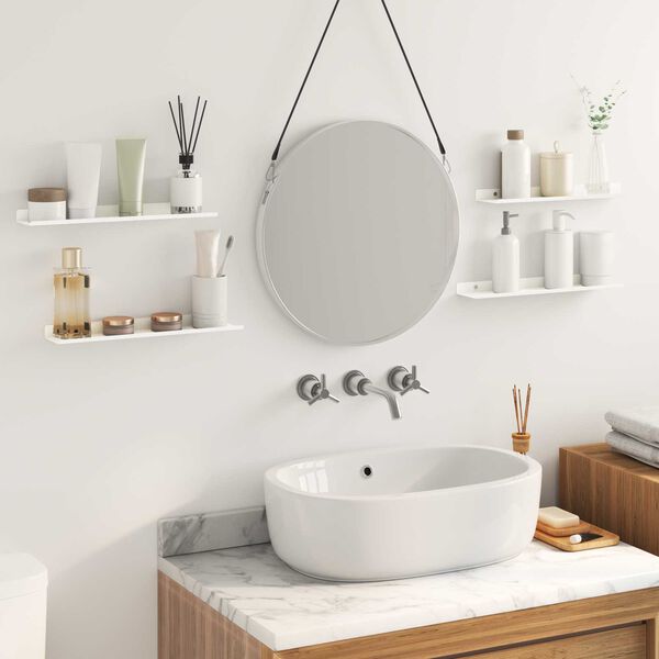 vidaXL Sv&aelig;vende hylde V&aelig;gmonteret 4 pcs Hvid 40 x 9 x 2,5 cm St&aring;l